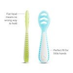 Munchkin® Gentle Dip™ Baby Spoons for Self Feeding and Baby Led Weaning, 3 Pack, Blue/Green