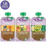 Plum Organics Mighty 4 and Mighty Morning Organic Toddler Food - 4 Food Group Blend Variety Pack - 4 oz Pouch (Pack of 18) - Organic Fruit and Vegetable Toddler Food Pouch (Amazon Exclusive)