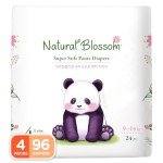 Natural Blossom Easy Pull-up Diaper Pants | Size (4) 2T-3T (20-31 lbs) | 96 Count (24ea*4packs) | Vegan - Super Soft - Hypoallergenic - Ultra-Slim