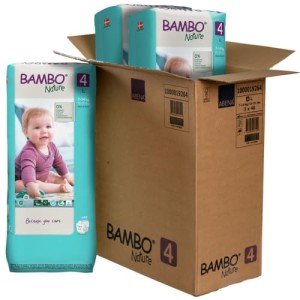 Bambo Nature Hypoallergenic Green Bag Baby Diapers, Eco-Labeled Diapers, Enhanced Leakage Protection, Totally Chlorine-Free, Skin Friendly, and Super Absorbent - Size 4 (144 Count)