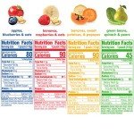 Happy Baby Organics Stage 2 Baby Food Pouches, Gluten Free, Vegan & Healthy Snack, Clearly Crafted Fruit & Veggie Puree, Fruit & Veggie Variety Pack, 4 Ounces (Pack of 16), Amazon Exclusive