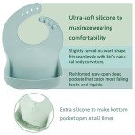 PandaEar 3 Pack Silicone Baby Bibs for Boys Girls| Waterproof Toddler Bibs| Adjustable Unisex Baby Bibs for Eating| BPA Free Soft Durable Silicone Bibs with Large Food Catcher