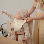 mushie Silicone Baby Bib | Adjustable Fit Waterproof Bibs (Whales)