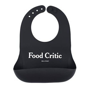 Bella Tunno Wonder Bib – Waterproof Silicone Bibs for Boys & Girls, Non-toxic & BPA Free Silicone Baby Bibs & Toddler Bibs with Adjustable Neck, Easy to Clean (Food Critic)