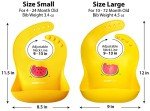 YMCF Products 2-Pack Waterproof Silicone Baby Bib Lightweight Comfortable Easy-Wipe Clean (Orange/Yellow, Large)