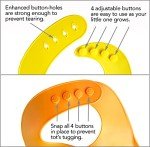 YMCF Products 2-Pack Waterproof Silicone Baby Bib Lightweight Comfortable Easy-Wipe Clean (Orange/Yellow, Large)