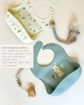 Hippypotamus Silicone Baby Bibs - Soft Waterproof Bibs for Babies & Toddlers (3, Sage/Nude/Fog)
