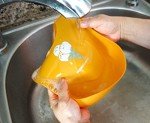 YMCF Products 2-Pack Waterproof Silicone Baby Bib Lightweight Comfortable Easy-Wipe Clean (Orange/Yellow, Large)