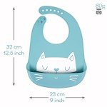 YINGJEE Baby Bibs Silicone Feeding Bibs, Weaning Waterproof Bibs with Food Crumb Catcher Pocket Baby Bibs Easily to Clean, Comfortable and Foldable