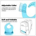 Eascrozn Silicone Bibs for Babies & Toddlers Set of 3, Silicone Baby Bibs for Boy and Girl, Adjustable Soft Waterproof Bibs