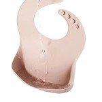 PandaEar 2 Pack Silicone Baby Bibs for Girls, Waterproof Silicone Bibs with Food Catcher, Thick Adjustable Toddler Bibs Baby Food Bibs for Eating, Soft, Non Messy (Pink Tawny)