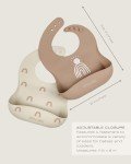 Hippypotamus Silicone Baby Bibs - Soft Waterproof Bibs for Babies & Toddlers (3, Sage/Nude/Fog)