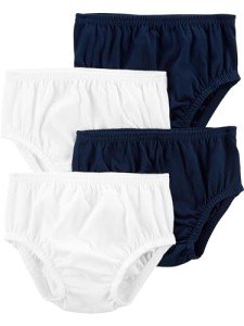 Simple Joys by Carter's Baby Girls' 4-Pack Diaper Covers, Navy/White, 18 Months