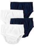 Simple Joys by Carter's Baby Girls' 4-Pack Diaper Covers, Navy/White, 18 Months