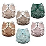 Mama Koala Reusable Adjustable Cloth Diaper Covers with Double Gusset for Girls and Boys, Snap Closure, Size S (Simply Neautrals)