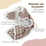 Mama Koala Reusable Adjustable Cloth Diaper Covers with Double Gusset for Girls and Boys, Snap Closure, Size S (Simply Neautrals)