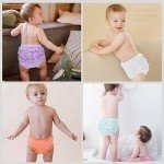 5 Pack Ruffle Diaper Cover - Baby Bloomers, Cute Cotton Baby Girl Shorts,Briefs- Panties for Toddler Girls