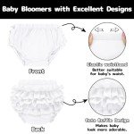 Olreco Diaper Covers for Girls Baby Bloomers Diaper Cover Baby Girl Bloomers White Bloomers for Baby Girls Baby Underwear Pants
