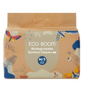 ECO BOOM Size 3 Diapers, Bamboo Viscose Diapers, Sustainable, Paper Packaging