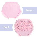 5 Pack Ruffle Diaper Cover - Baby Bloomers, Cute Cotton Baby Girl Shorts,Briefs- Panties for Toddler Girls