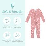 Posh Peanut Baby Girl Sleepers - Viscose from Bamboo Baby Pajamas & 2 Way Zipper Sleepers - Ruffled Baby Clothes for Girls (3-6 Months) Emmilene