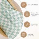 HardNok Ultra Soft Muslin Baby Blanket, Made of Viscose from Bamboo and Muslin from Cotton, A Versatile Swaddle and Bed Blanket for Babies, Toddlers, Boys, and Girls (1 Pack).