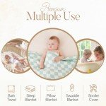 HardNok Ultra Soft Muslin Baby Blanket, Made of Viscose from Bamboo and Muslin from Cotton, A Versatile Swaddle and Bed Blanket for Babies, Toddlers, Boys, and Girls (1 Pack).