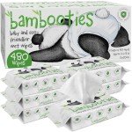 Bambooties Bamboo Baby Wipes Unscented, Plant based Diaper Wipes for Sensitive Skin, Water based Wipes Baby Sensitive Skin 480 count bulk box of 80ct soft packs x 6