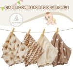 Durio 4Pcs Diaper Covers for Girls Baby Bloomers for Toddler Girls Ruffle Cute Cotton Baby Girl Shorts Toddler Girl Bloomers B Daisy 6-12 Months