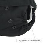 babygoal Cloth Diaper Covers 6 Pack with Wet Bag for Fitted Diapers and Prefolds with Double Gussets, Adjustable and Reusable for Baby Boys 6DCF05