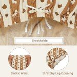 Durio 4Pcs Diaper Covers for Girls Baby Bloomers for Toddler Girls Ruffle Cute Cotton Baby Girl Shorts Toddler Girl Bloomers B Daisy 6-12 Months