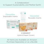 Honest Hybrid Cloth Diaper Covers with Pocket-Sling, Large (22-40 lbs), Stops Nighttime Leaks, Use with Boosties Disposable Diaper Pad or Reusable Insert, 3 Pack of Cotton Muslin Covers