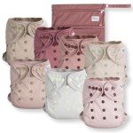 Nora's Nursery Cloth Diaper Cover, Reusable Cover with Snap Closure, Shell for Prefold, Flat, or Fitted Inserts, Includes Wet Bag - Ballet Slippers