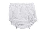 Little Things Mean A Lot Baby Girls White Elastic Bloomer Diaper Covers - Embroidered Eyelet Edging Around Legs - XL