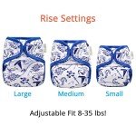 OsoCozy One Size Cloth Diaper Covers - Adjustable Snap Fit & Double Leg Gussets for Baby Boys & Girls from 8-35 Pounds. Use with Prefold, Flat or Fitted Cloth Diapers or Snap-in Inserts.