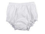 Little Things Mean A Lot Baby Girls White Elastic Bloomer Diaper Covers - Embroidered Eyelet Edging Around Legs - XL