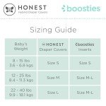 Honest Hybrid Cloth Diaper Covers with Pocket-Sling, Large (22-40 lbs), Stops Nighttime Leaks, Use with Boosties Disposable Diaper Pad or Reusable Insert, 3 Pack of Cotton Muslin Covers