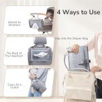 Portable Diaper Changing Pad for Baby, Detachable Travel Changing Pad with Baby Wipes Pocket, Gifts for Baby Shower, Newborn Girls and Boys (Grey)