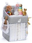 Cradle Star Hanging Diaper Caddy Organizer with Multiple Pockets - Baby Organizer for Nursery Accessories - Changing Table Organizer and Diaper Storage - 17x9x9 in - Gray