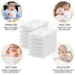Soft & Absorbent 12 Pack Muslin Burp Cloths