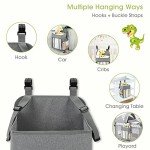 Maliton Changing Table Diaper Organizer - Baby Hanging Diaper Stacker Nursery Caddy Organizer for Cribs Playard Baby Essentials Storage - Hold 52+ Diapers - 18.5" x 10.5" x 8" (Gray)