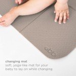 Ubbi On-The-Go Changing Baby Mat with Carrying Bag, Soft and Comfortable Diaper Bag Accessory Must Have for Newborns, Easy to Clean, Portable Changing Pad, Taupe