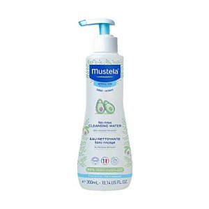 Mustela Baby Cleansing Water - No-Rinse Micellar Water - with Natural Avocado & Aloe Vera - for Baby's Face, Body & Diaper – 10.14 fl. oz. (Pack of 1)