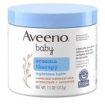 Aveeno Baby Eczema Therapy Nighttime Moisturizing Body Balm, Nourishing Skin Protectant Soothes & Relieves Dry, Itchy Skin from Eczema, Hypoallergenic, Fragrance- & Steroid-Free, 11 oz