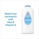Johnson's Baby Powder, Naturally Derived Cornstarch with Aloe & Vitamin E for Delicate Skin, Hypoallergenic and Free of Parabens, Phthalates, and Dyes for Gentle Baby Skin Care, 15 oz