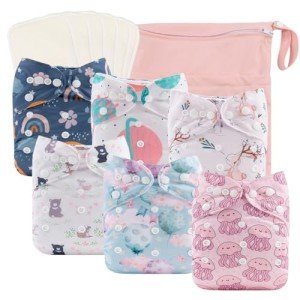 Eco-Friendly Reusable Cloth Diapers 6 Pack Set