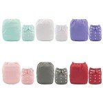 ALVABABY Adjustable Cloth Diapers with Inserts, 6 Pack