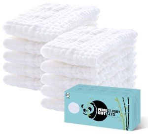 10 Pack of Extra Soft Muslin Burp Cloths