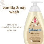 Johnson's Skin Nourishing Moisture Baby Body Wash With Vanilla & Oat Scents, Hypoallergenic & Tear Free Baby Bath Wash, Paraben-, Dye-, Sulfate & Phthalate-Free, 20.3 fl. oz
