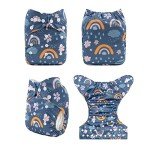 Eco-Friendly Reusable Cloth Diapers 6 Pack Set